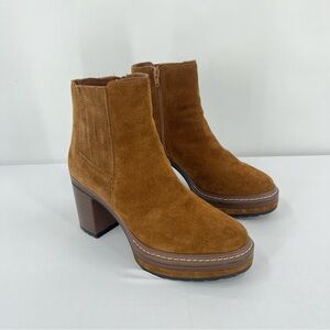 Steve Madden searches Brown suede platform block heel ankle boots 8.5 casual